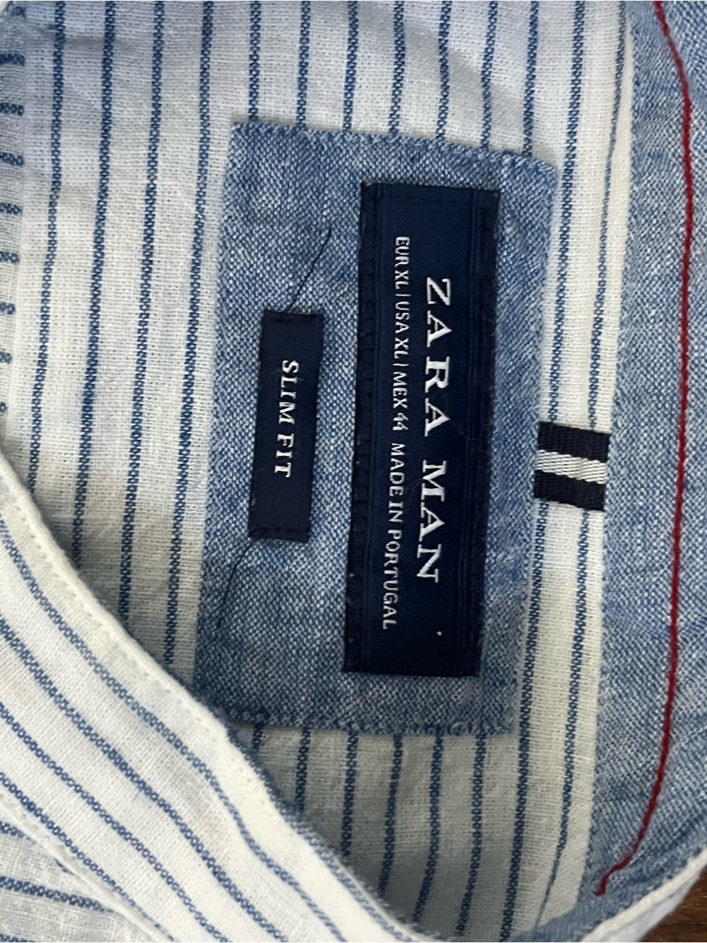 Pack of XL Men’s Button Up H&M/Zara White Shirt Blue Strip - Picture 3 of 7